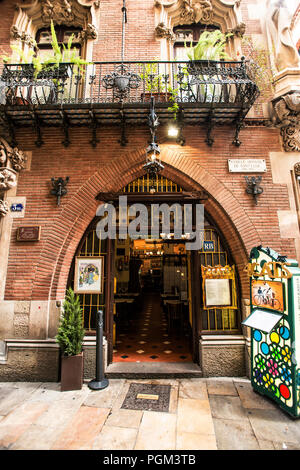 "Die vier Katzen" Café in Barcelona Stockfoto