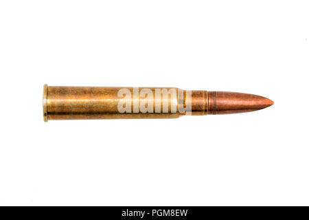 Long range Bullet auf weißem Hintergrund Stockfoto