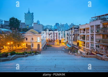 Macau Stadtbild Skyline bei Nacht in Macau, China. Stockfoto