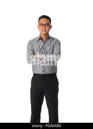 Asiatische Geschäftsmann isoliert auf weißem Stockfoto