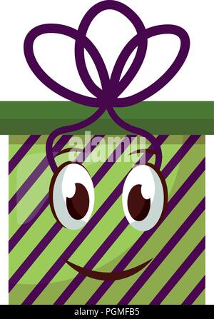 Geschenk Box vorhanden Kawaii-Zeichen Stock Vektor