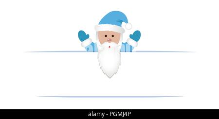 Santa Claus in blauer Kleidung winkt Vektor-illustration EPS 10. Stock Vektor