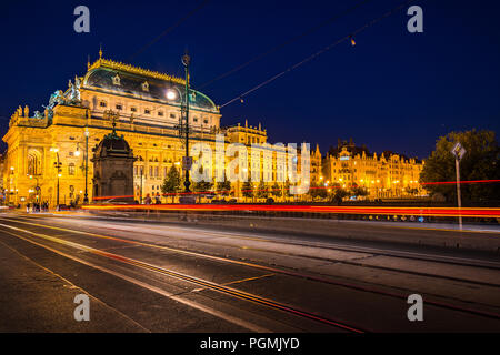 Prag bei Nacht Stockfoto