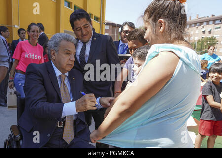 Präsident der Republik Ecuador Lenin Moreno und seine Frau Rocío González besuchen Sie die Republica de Venezuela Schule in Madrid. Mit: Lenin Moreno Wo: Madrid, Spanien Wann: 27 Aug 2018 Quelle: Oscar Gonzalez/WENN.com Stockfoto