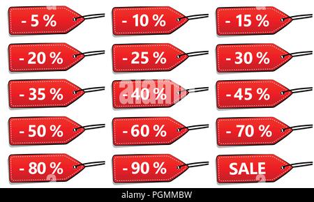 Satz von 15 discount Etiketten für Verkauf Vektor-illustration EPS 10. Stock Vektor