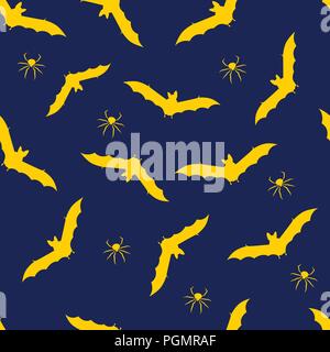 Bat und Spinne halloween nahtlose Muster Vector Illustration Stock Vektor