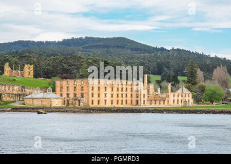 Die haftanstalt Gebäude an historische Stätte Port Arthur in Tasmanien, Australien. Stockfoto