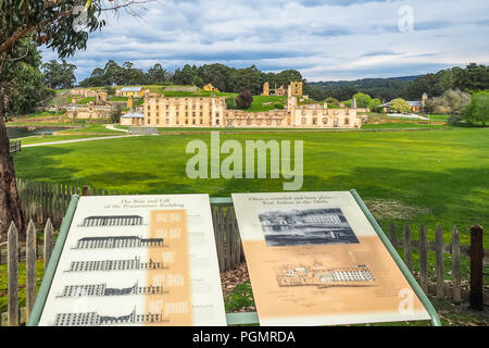 Die haftanstalt Gebäude an historische Stätte Port Arthur in Tasmanien, Australien. Stockfoto