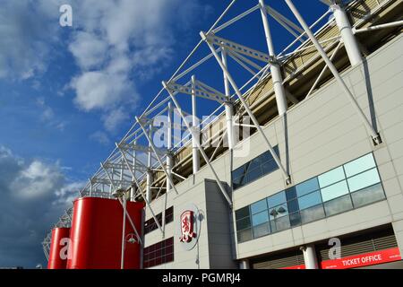 Atemberaubende, natürlich beleuchteten Bild des Riverside Stadium, die Heimat von Middlesbrough Fußball-Club. Stockfoto