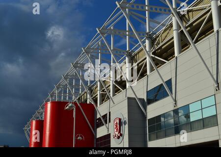 Atemberaubende, natürlich beleuchteten Bild des Riverside Stadium, die Heimat von Middlesbrough Fußball-Club. Stockfoto