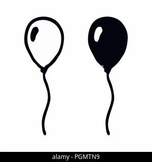 Schwarze und weiße Ballons Stock Vektor