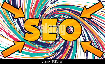 Seo Grafik - Farbenfrohes Design Stockfoto