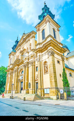 Krakau, Polen - 11. Juni 2018: Die wunderschöne St. Anna Kirche ist ein schönes Beispiel für Polisha barocken Stil in der Architektur, dem am 11. Juni in Krakau. 2 Stockfoto