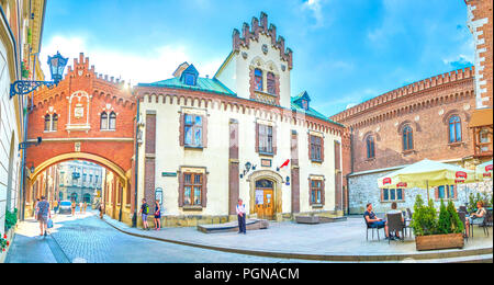 Krakau, Polen - 11. JUNI 2018: Panoramablick auf Czartoryski Museum mit schönen abgedeckt, am 11. Juni in Krakau. 2 Stockfoto