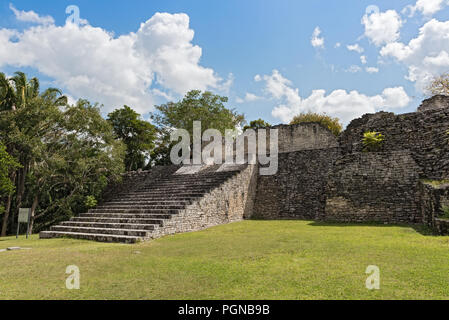 Die Ruinen der antiken Stadt von Kohunlich, Quintana Roo, Mexiko. Stockfoto
