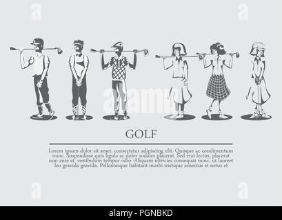 Golf Spieler in Vector Illustration Design Stock Vektor