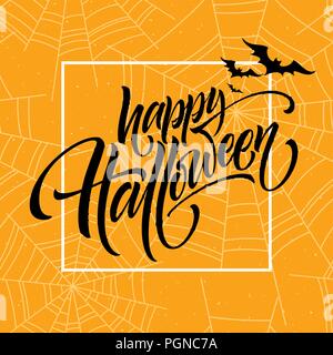 Happy Halloween. Hand gezeichnet kreative Kalligraphie und Pinsel, Stift-Schriftzug. Vector Illustration Stock Vektor