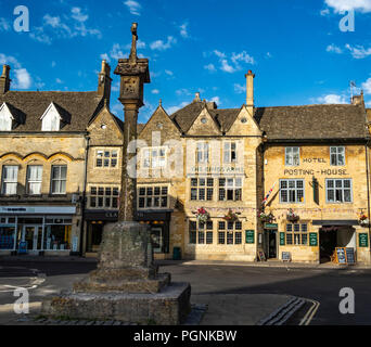 Der Marktplatz, Stow auf der Wold Cotswolds, Gloucestershire Stockfoto