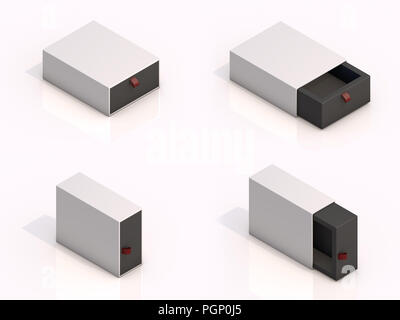 3D-Rendering leeren Felder auf weißem Hintergrund Stockfoto