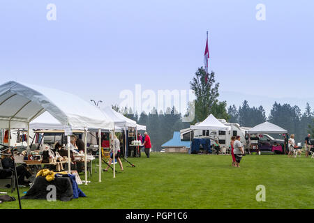 Cranbrook jährliche Hund zeigen, Ring, Anbieter Zelte, Aussicht auf die gesamte einrichten Stockfoto