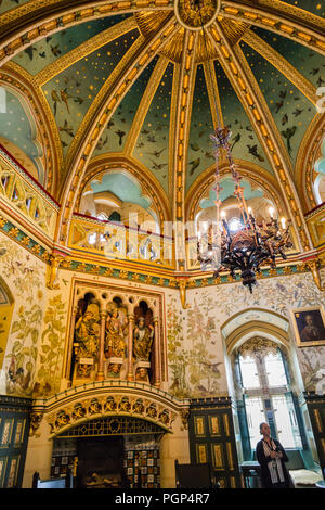 Salon in Castell Coch (Castle Coch), Tongwynlais, Cardiff, Wales, Vereinigtes Königreich Stockfoto