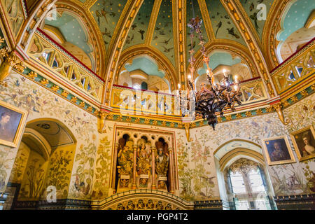 Salon in Castell Coch (Castle Coch), Tongwynlais, Cardiff, Wales, Vereinigtes Königreich Stockfoto