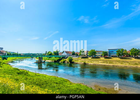 Malerischer Blick auf Marmor Landschaft in Karlovac, Kupa. Stockfoto