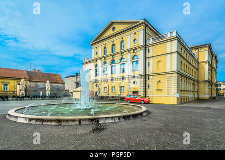 Malerische Aussicht in Varazdin Wahrzeichen in Morgen Zeit, Kroatien Europa. Stockfoto