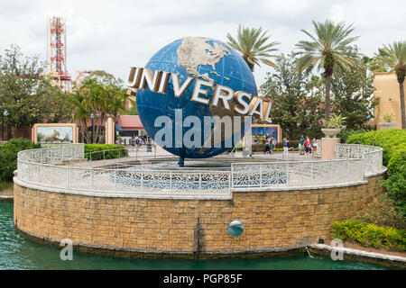 Universal Studios Theme Park Kugel - Orlando, Florida, USA Stockfoto