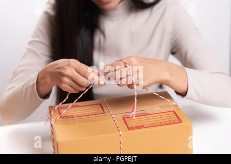 Stopfbuchse, online Marketing Business Konzept Stockfoto