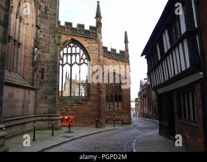 Die Ruinen der Kathedrale von Coventry, Englandt Kathedrale von Coventry, Coventry zerstört im Zweiten Weltkrieg 2. Stockfoto