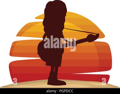 Gitarrist Musiker silhouette theme Vektorgrafiken Stock Vektor