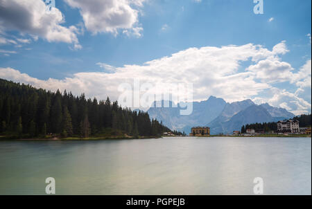 Die misurina See in den Dolomiten in Italien Stockfoto