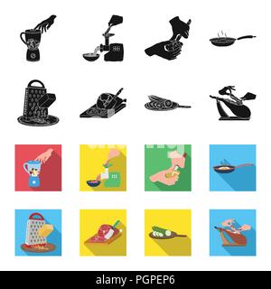 Behandeln, Gerät, Werkzeug und anderes Symbol in Schwarz, flet Stil. Cook, Hausfrau, Hände Symbole in der Sammlung. Stock Vektor