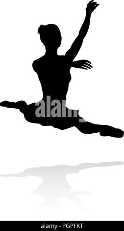 Tanzen Ballett Tänzerin Silhouette Stock Vektor