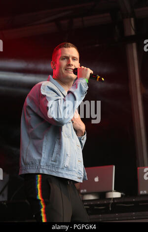 Manchester, Großbritannien. 27. August 2018. OMYO durchführen auf der Hauptbühne im Pride, Manchester, 27. August 2018 (C) Barbara Cook/Alamy leben Nachrichten Stockfoto