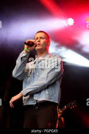 Manchester, Großbritannien. 27. August 2018. OMYO durchführen auf der Hauptbühne im Pride, Manchester, 27. August 2018 (C) Barbara Cook/Alamy leben Nachrichten Stockfoto