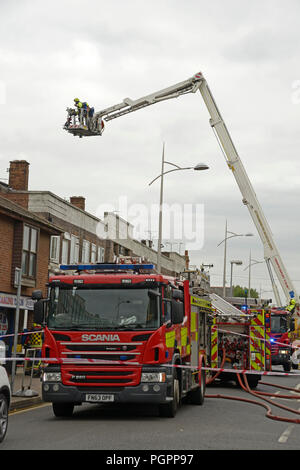 Haus Feuer, Beeston, Nottingham, England. Stockfoto