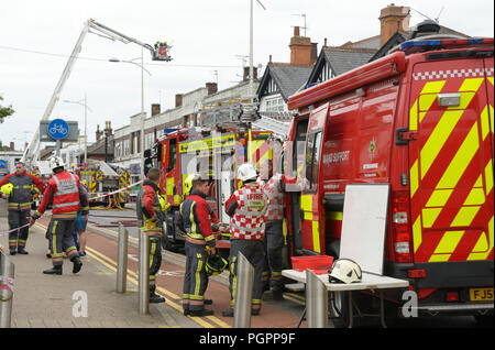 Haus Feuer, Beeston, Nottingham, England. Stockfoto