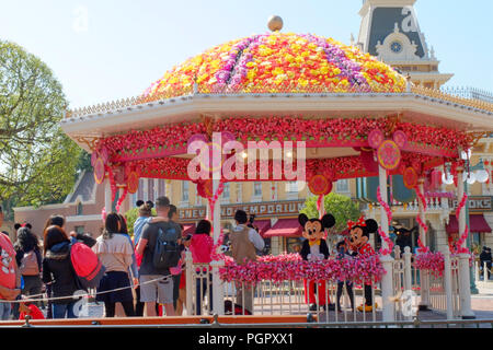 Hong Kong, Hong Kong, China. 29 Aug, 2018. Hongkong, China - Hong Kong Disneyland ist ein Themenpark auf Land in Penny's Bay, Lantau Island entfernt. Es ist im Inneren des Hong Kong Disneyland Resort und es gehört und wird von Hong Kong International Theme Parks verwaltet. Credit: SIPA Asien/ZUMA Draht/Alamy leben Nachrichten Stockfoto