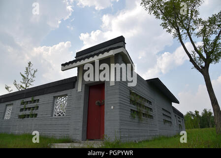 Binzhou, Binzhou, China. 29 Aug, 2018. Binzhou, CHINA - Die 3D-gedruckten Villa in Binzhou gesehen werden kann, der ostchinesischen Provinz Shandong. Die Villa kostet 1,5 Millionen Yuan, ist mit Technologie der dreidimensionalen Drucken in nur einem Tag abgeschlossen. Credit: SIPA Asien/ZUMA Draht/Alamy leben Nachrichten Stockfoto