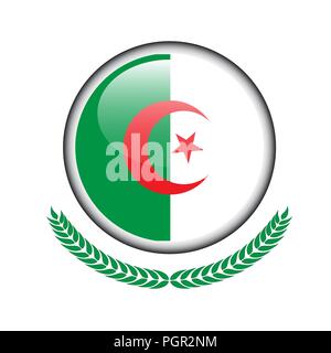 Algerien Flagge klicken. Algerien Flagge Symbol. Vector Illustration von Algerien Flagge auf weißem Hintergrund. Stock Vektor