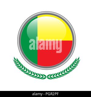 Benin Fahne klicken. Benin Fahne Symbol. Vector Illustration von Benin Fahne auf weißem Hintergrund. Stock Vektor