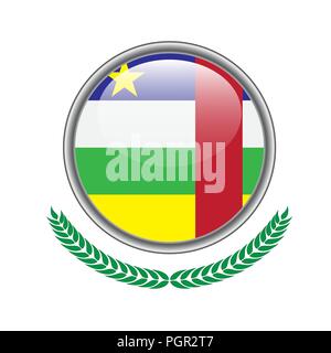Zentral-afrikanische Republik Flagge klicken. Zentral-afrikanische Republik Flagge Symbol. Vector Illustration der Zentral-afrikanische Republik Flagge auf weißem Hintergrund. Stock Vektor
