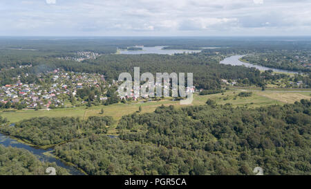 Gauja Lettland Ablassen in die Ostsee Antenne drone Ansicht von oben Stockfoto