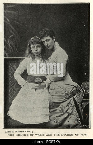 Alexandra von Dänemark, Prinzessin von Wales mit ihrer Tochter Herzogin von Fife Stockfoto