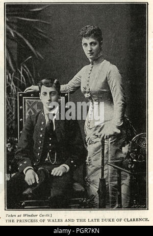Jahrgang Foto: Alexandra von Dänemark, mit ihrem Sohn, Herzog von Clarence, Prinz Albert Victor Stockfoto