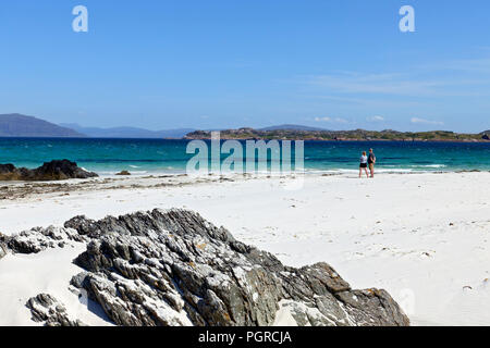 Schönen Sandstrand North Beach, Traigh verbieten, auf der Insel Iona, Innere Hebriden, Schottland Stockfoto