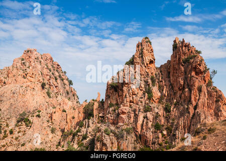 Calanques de Piana. Korsische Red Rocks in Piana entfernt, zwischen Ajaccio und Calvi, im Golf von Porto Stockfoto