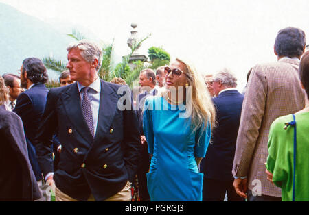 Friedrich Christian Mick Flick mit Schwägerin Donatella Missikoff, Ca. 1987. Friedrich Christian Flick Mick mit seiner Schwägerin Donatella Missikoff, Ca. 1987. Stockfoto